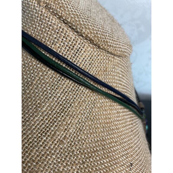 Silver Tone Pendant with Blue Purple Green Rhinestones Corded Lobster Claw with - Picture 3 of 5